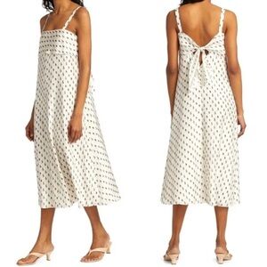 Theory White slip Dress with Black and Pink Accents, 100% Silk, Size S